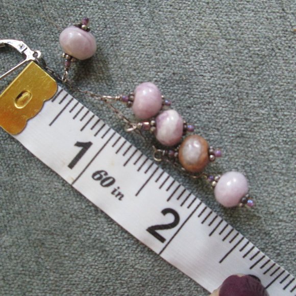 Lepidolite chrystal earrings - Picture 5 of 5